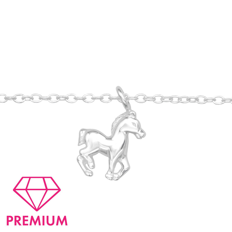 Prémium Lovas Ezüst Karkötő - 18+4 cm