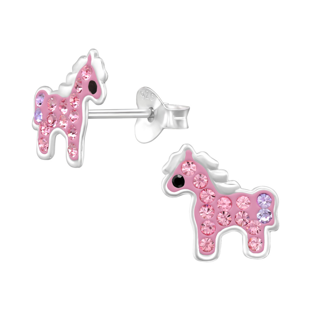 Lovas Pink Kristályos Stift Fülbevaló - 925 Ezüst Lovas Ékszer Lovas Pink Kristályos Stift Fülbevaló - 925 Ezüst Lovas Ékszer