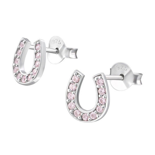 Patkó Cirkónia Köves Stift Fülbevaló - 925 Ezüst Lovas Ékszer