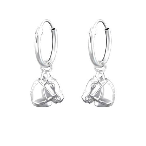 Lófej Ezüst Karika Fülbevaló