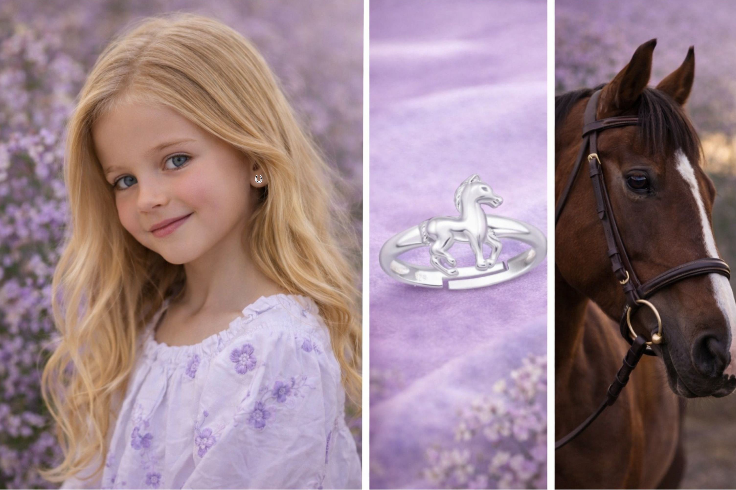 Lovas gyűrűk ló és patkó motívummal ezüst ékszer formában