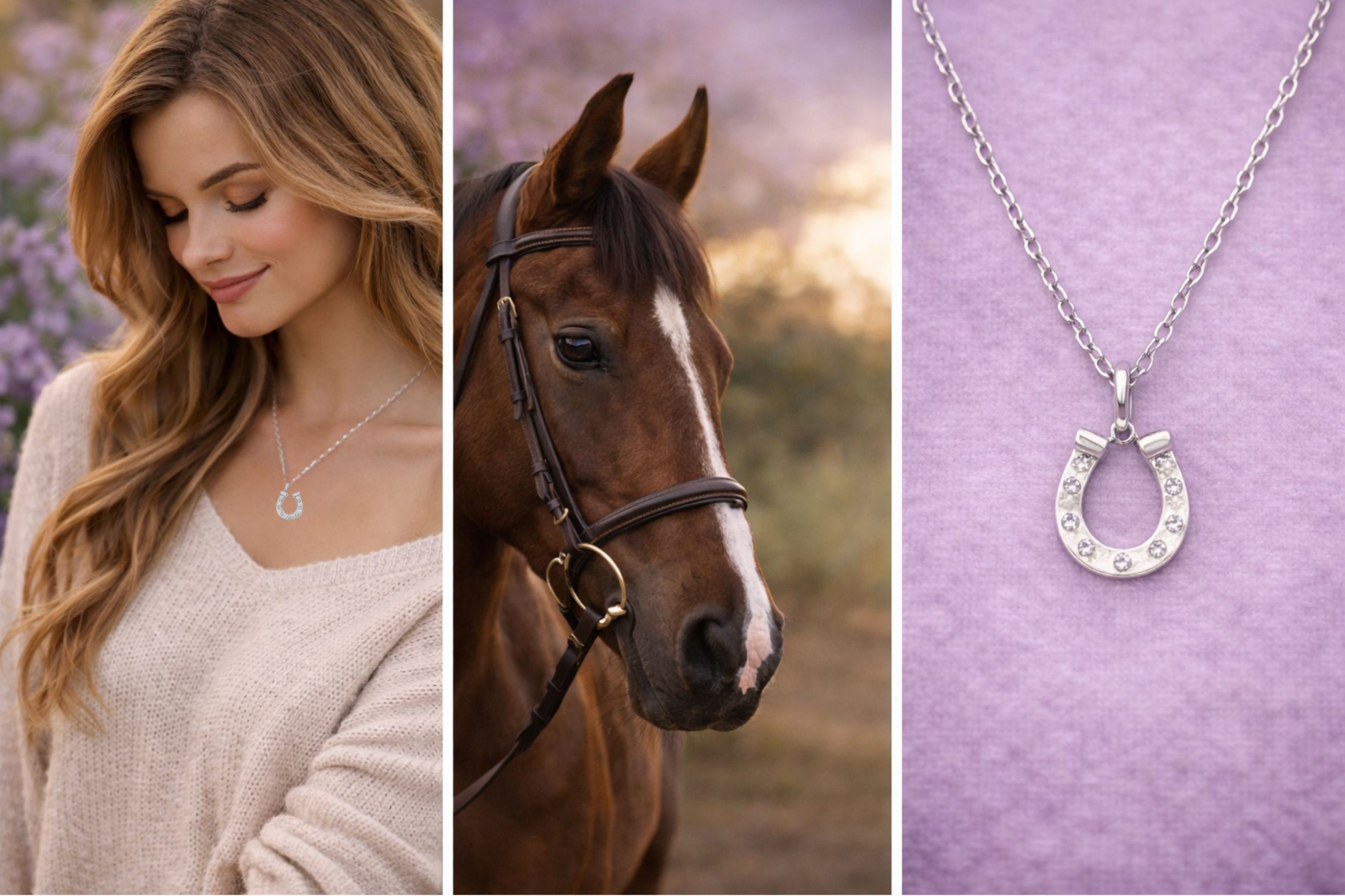 Lovas nyakláncok gyerekeknek és felnőtteknek ló medál és patkó formával